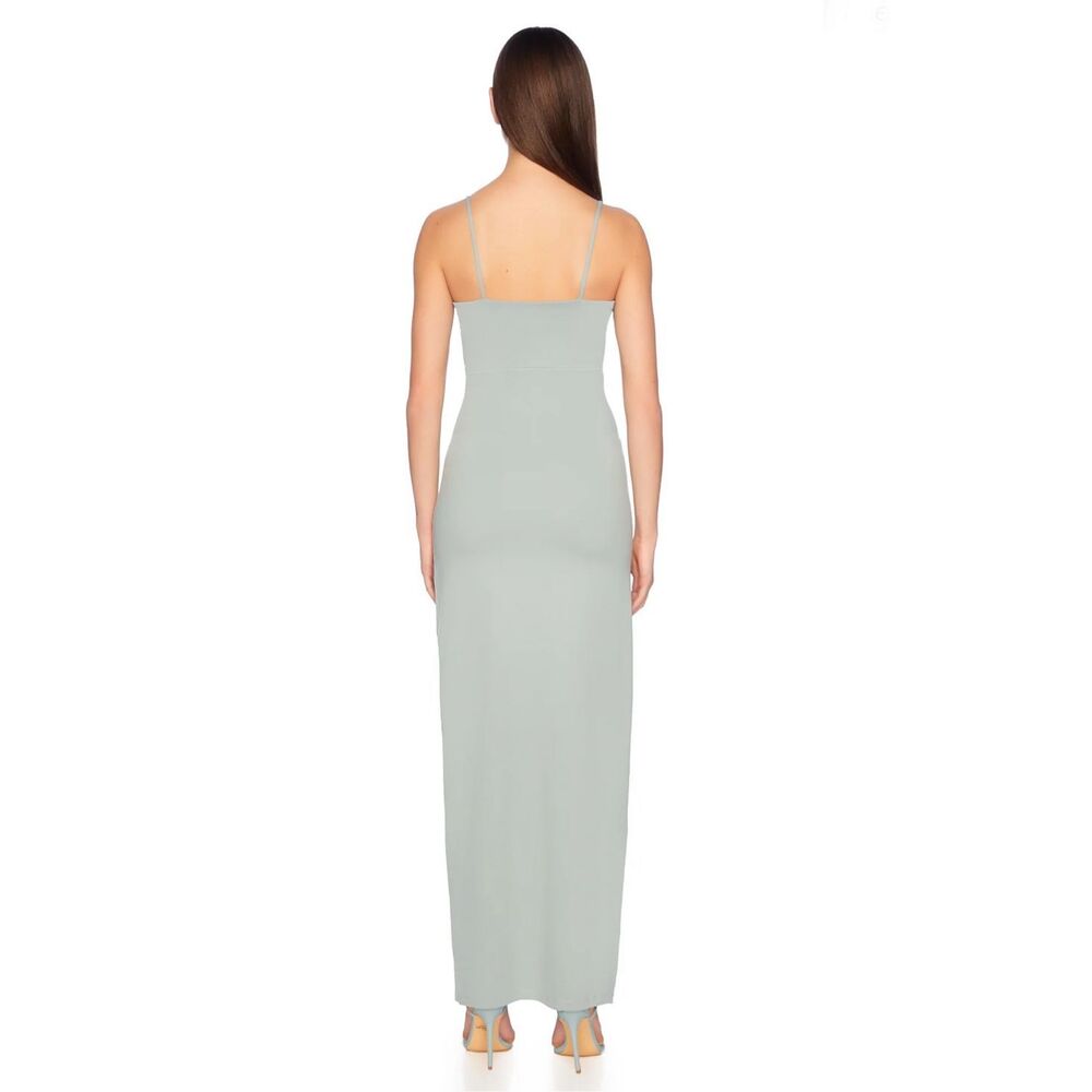 Susana Monaco Faux Wrap String Slit Dress in Celadon Size M - Picture 3 of 5